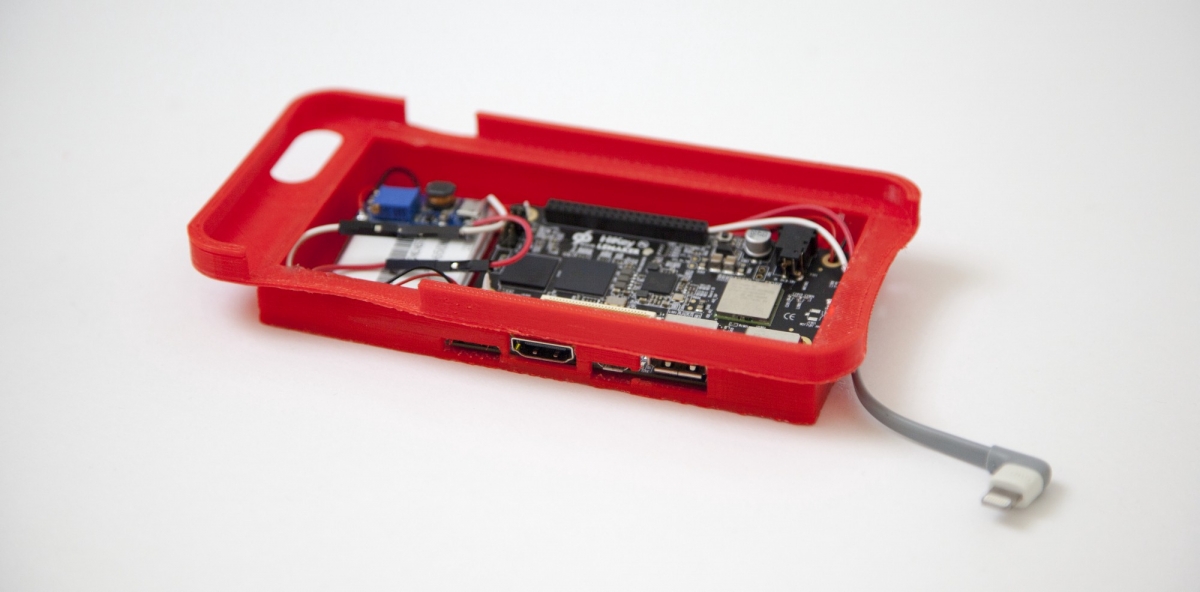 Custom-built case to run Android on iPhone 6s