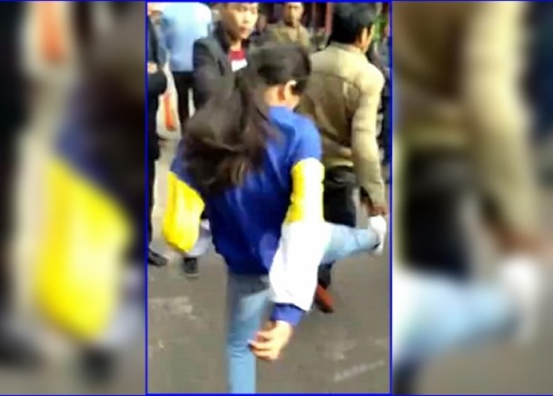 teenage girls kicks dad