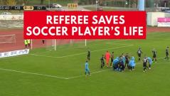 Referee saves soccer players life