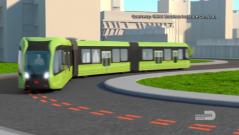 New trackless train appears to be a bus