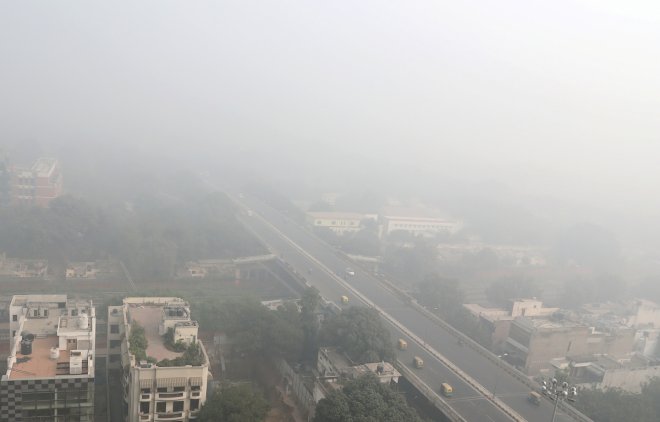 A general view of New Delhi during heavy smog, India, November 10, 2017