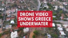 Drone video shows Athens underwater following biblical floods