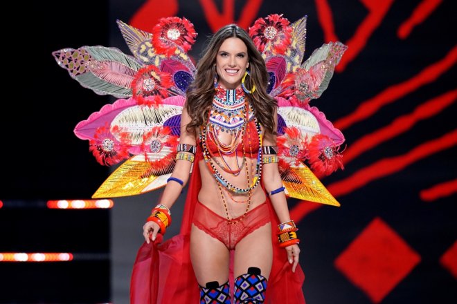 Alessandra Ambrosio presents a creation during the 2017 Victoria's Secret Fashion Show in Shanghai, China