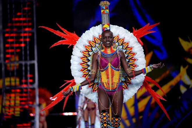 Grace Bol presents a creation during the 2017 Victoria's Secret Fashion Show in Shanghai