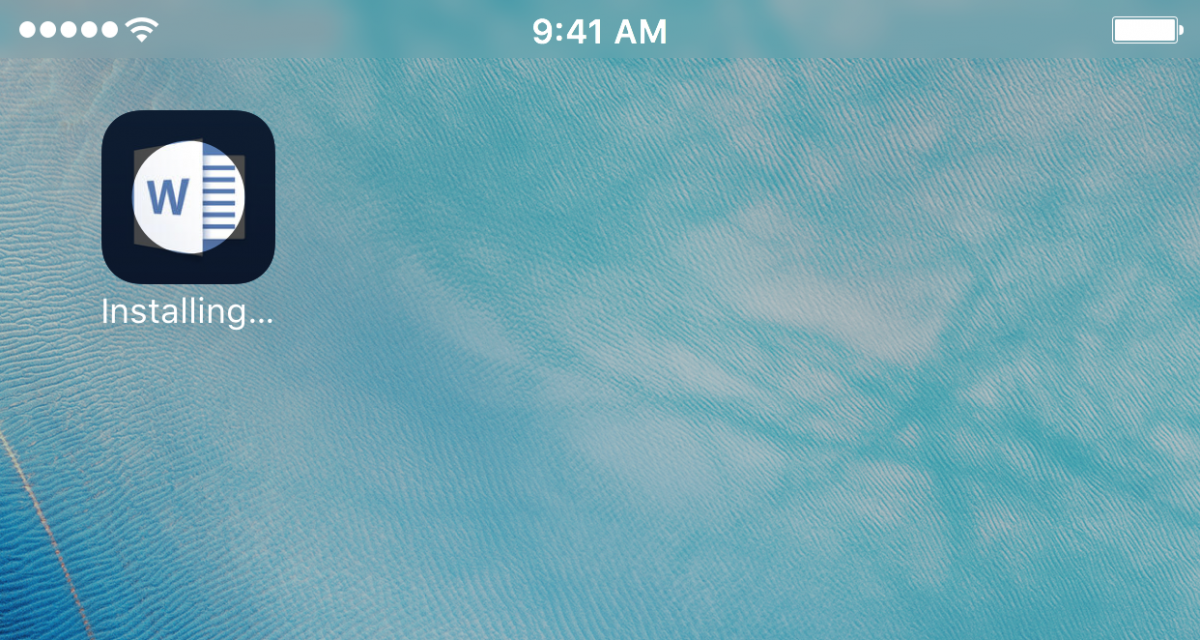 App stuck installing on home screen