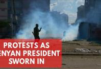 Protests as president Uhuru Kenyatta sworn in