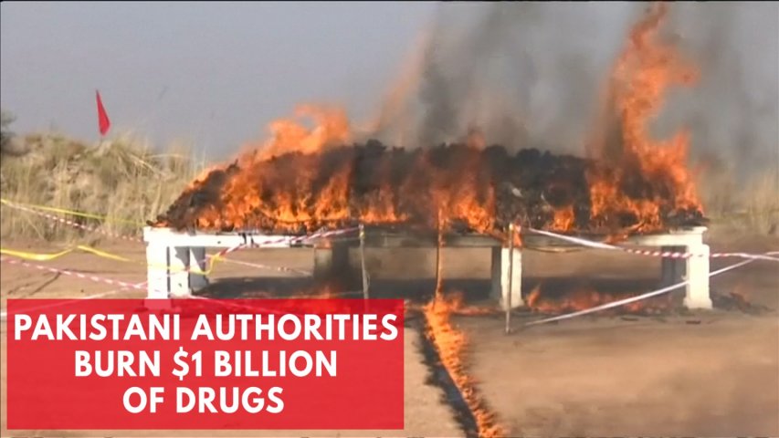$1 billion of drugs burned by Pakistani authorities