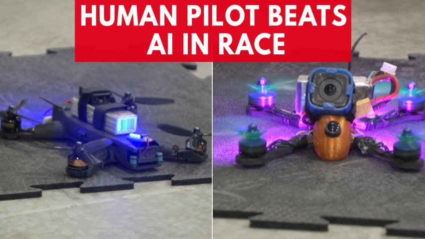Human pilot beats AI drone in race