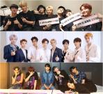 From the top) BTS, EXO and GOT7