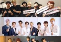 From the top) BTS, EXO and GOT7