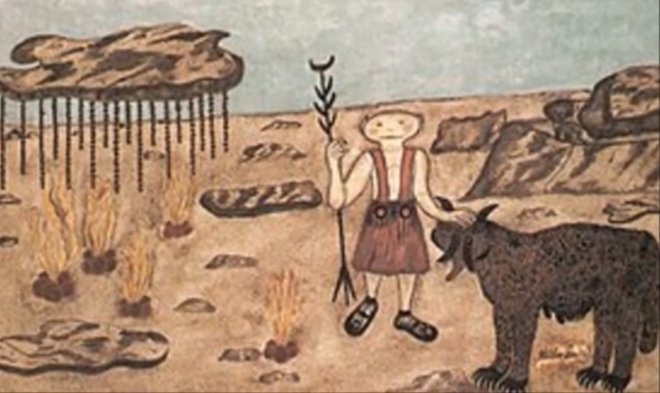 Hélène Smith painting 'Mars landscape'