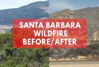 Before and after images show effects of wildfire in California coast