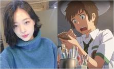 Sulli (left) and a scene from 'Your Name' (Instagram and screenshot from YouTube video)