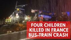 4 children killed in France as school bus cut in two after collision with train
