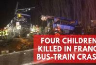 4 children killed in France as school bus cut in two after collision with train