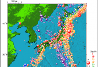 Earthquake distribution around Japan 