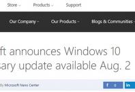 Microsoft Windows 10 Anniversary Update