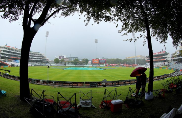 The rain continues to fall in Cape Town during day three of the first Test match between South Africa and India at the Newlands Cricket Ground in Cape Town,