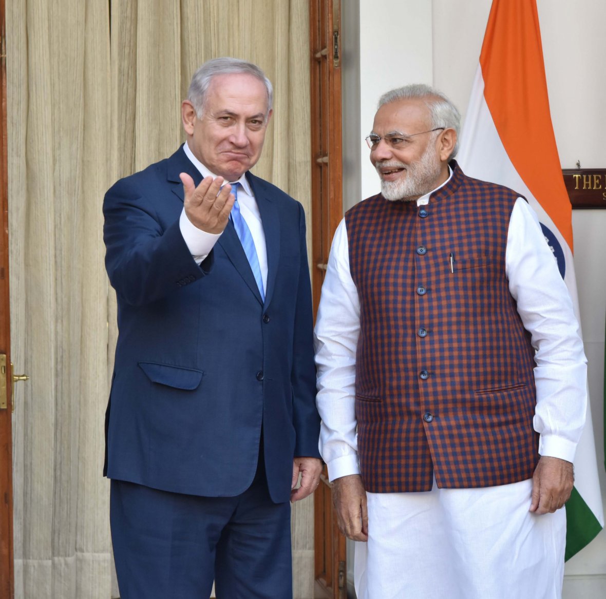 Shri Narendra Modi with the Prime Minister of Israel, Mr. Benjamin Netanyahu