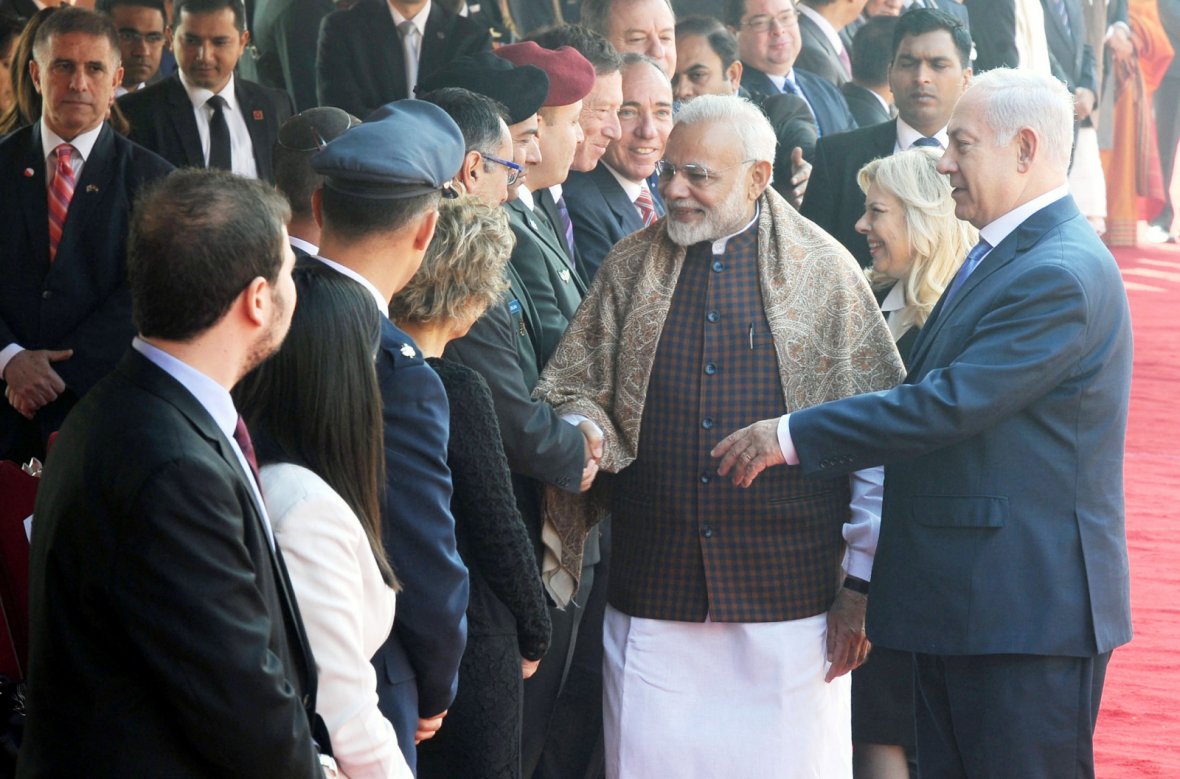 Prime Minister, Shri Narendra Modi with the Prime Minister of Israel, Mr. Benjamin Netanyahu