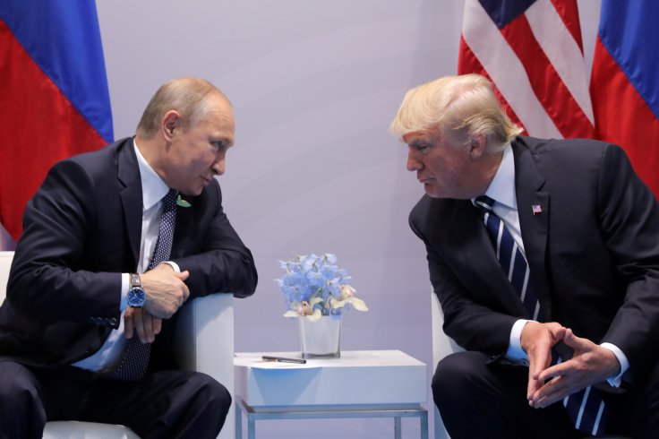 GermanyRussia's President Vladimir Putin talks to President Donald Trump during their bilateral meeting at the G20 summit in Hamburg