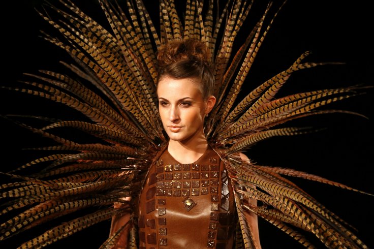 A model presents a creation at the 3rd Salon du Chocolat (Zurich Chocolate Show) in Zurich April 4, 2014.