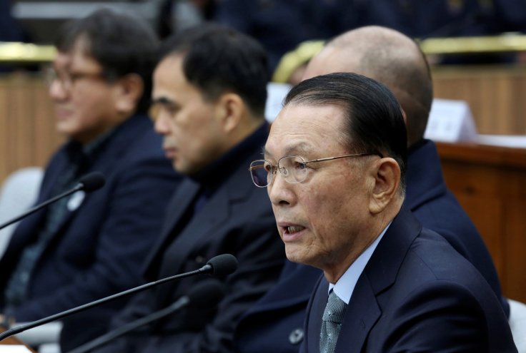 Former presidential chief of staff Kim Ki-choon speaks during a hearing at the National Assembly in Seoul