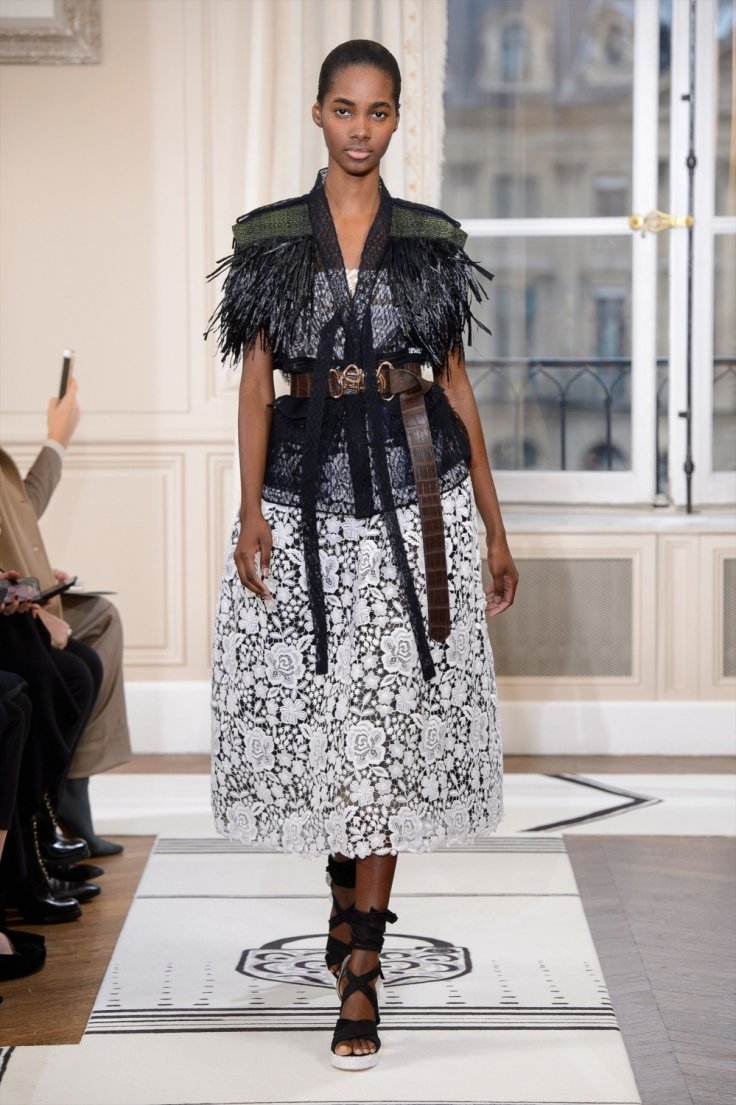 A model presents a creation of Schiaparelli A model presents a creation of Schiaparelli