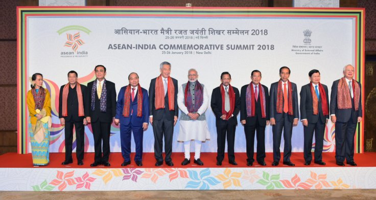  Prime Minister, Narendra Modi with the ASEAN Heads of State/Governments and ASEAN Secretary Genera