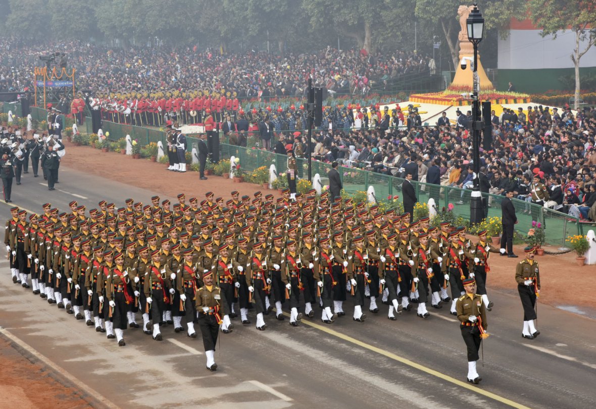 Dogra Regiment Marching Contingent passes through the Rajpath