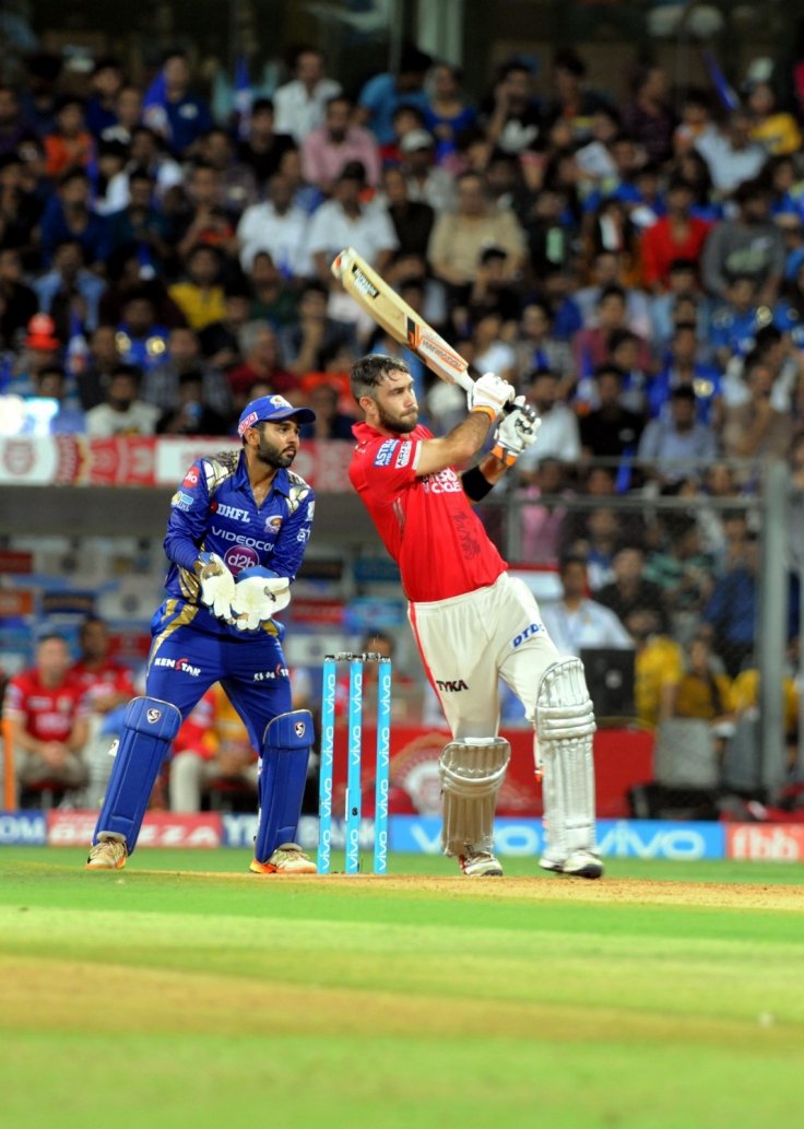 Glenn Maxwell of Kings XI Punjab in action during an IPL 2017 match between Mumbai Indians and Kings XI Punjab at Wankhede Stadium