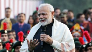 Prime Minister Narendra Modi interacting with NCC Cadets, NSS Volunteers, Tableaux Artists and tribal guests, at Teen Murti Bhawan Prime Minister Narendra Modi interacting with NCC Cadets, NSS Volunteers, Tableaux Artists and tribal guests, at Teen Murti Bhawan
