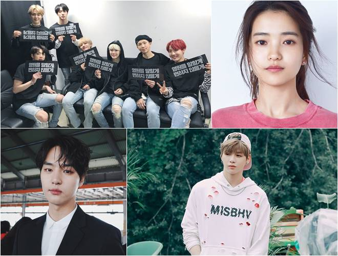 (Clockwise from top left) BTS, Kim Tae Ri, Kang Daniel and Yang Se Jong (Clockwise from top left) BTS, Kim Tae Ri, Kang Daniel and Yang Se Jong