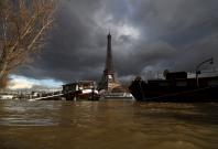  Eiffel Tower along the flooded banks of the River Seine after days of almost non-stop rain caused flooding in the country in Paris, France