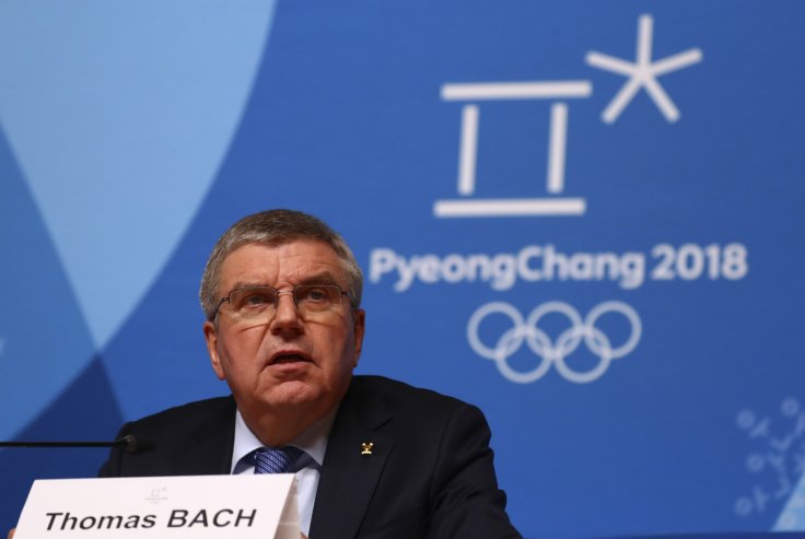 The International Olympic Committee President Thomas Bach holds a news conference following the IOC Executive Board meeting ahead of the the 2018 Winter Games in PyeongChang, South Korea