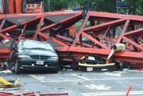 Car crashed in Taiwan earthquake