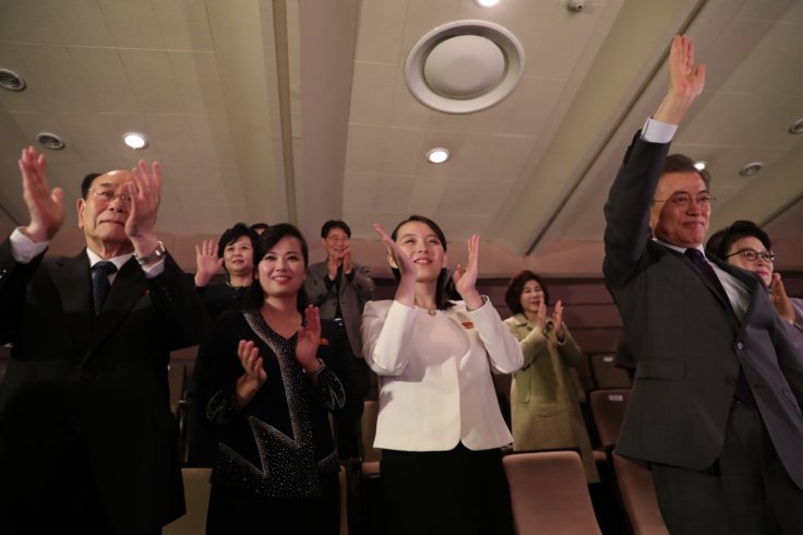 Kim Jong-un meets orchestra that performed at Winter Olympics Kim Jong-un meets orchestra that performed at Winter Olympics