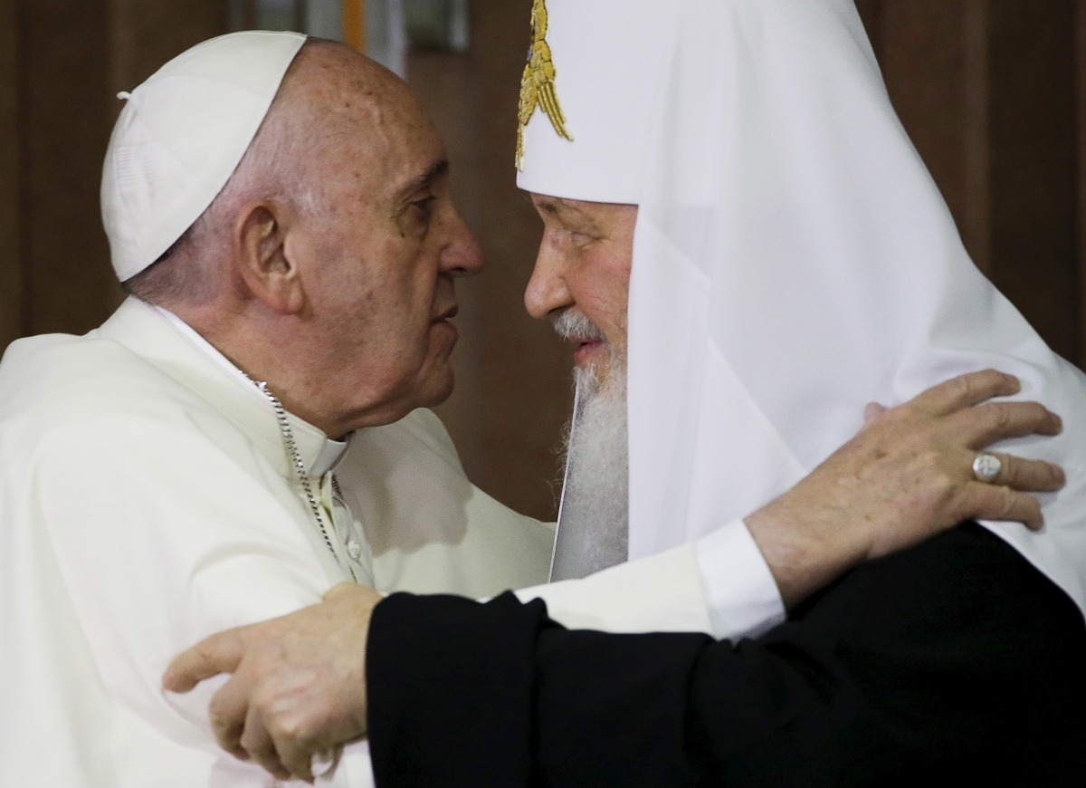 Meeting between pope francis and russian orthodox church leader Kiril