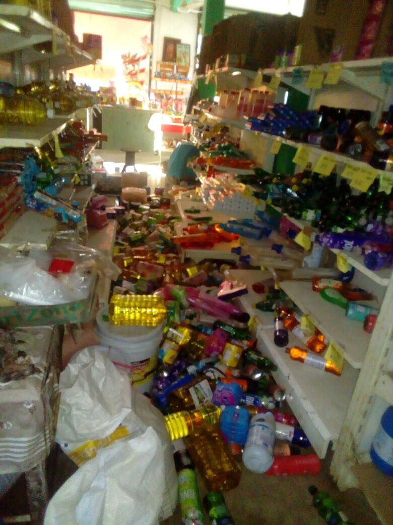 MexicoFallen merchandise is seen on the floor of a shop after an earthquake in Oaxaca