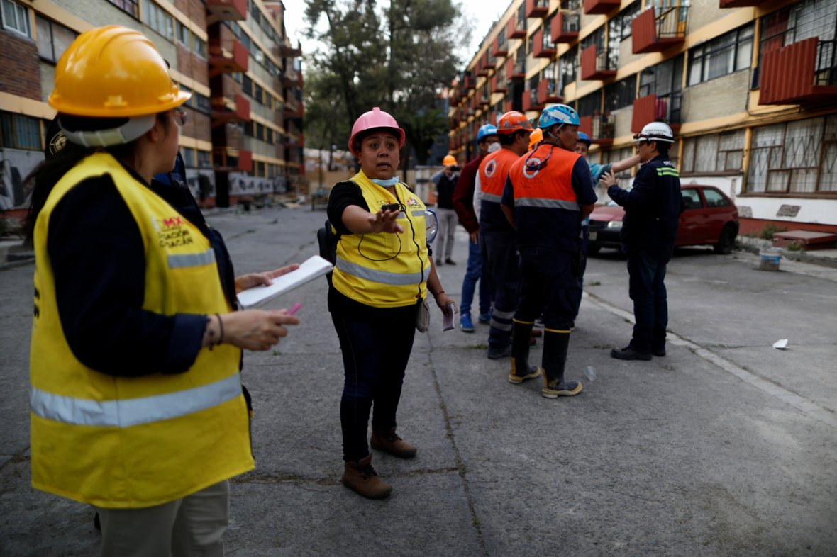 Mexico City, MexicoPeople react after an earthquake shook buildings in Mexico City, Mexico 