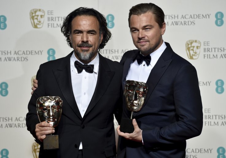 Best director Alejandro Inarritu and best leading actor Leonardo DiCaprio at bafta awards Best director Alejandro Inarritu and best leading actor Leonardo DiCaprio at bafta awards
