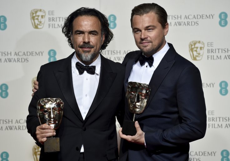 Best director Alejandro Inarritu and best leading actor Leonardo DiCaprio at bafta awards