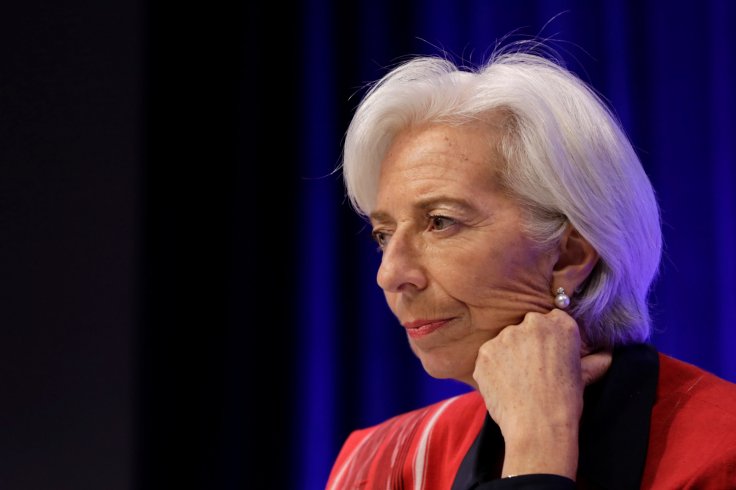 International Monetary Fund (IMF) Managing Director Christine Lagarde attends IMFC press conference during the IMF/World Bank spring meeting in Washington, U.S., 