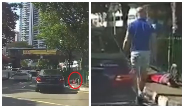 Jaywalker hit by car Jaywalker hit by car