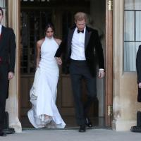 The newly married Duke and Duchess of Sussex, Meghan Markle and Prince Harry, leaving Windsor Castle after their wedding to attend an evening reception at Frogmore House, hosted by the Prince of Wales Windsor, The newly married Duke and Duchess of Sussex, Meghan Markle and Prince Harry, leaving Windsor Castle after their wedding to attend an evening reception at Frogmore House, hosted by the Prince of Wales Windsor,