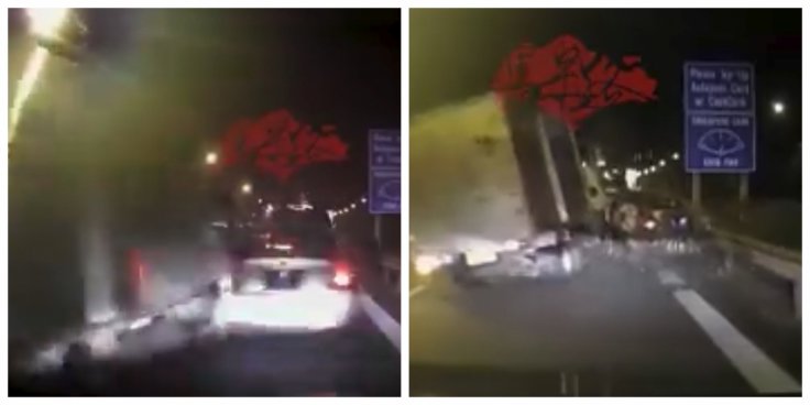 Lorry hits car at BKE Lorry hits car at BKE