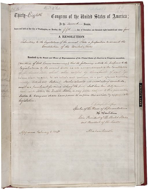 13th Amendment of the United States Constitution