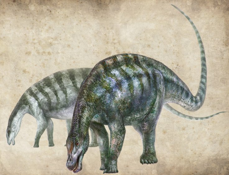 An artist's rendering of Lingwulong shenqi, a newly discovered dinosaur unearthed in northwestern China, appears in this image provided July 24, 2018.