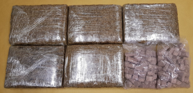 Cannabis and heroin seized at Tuas Checkpoint on 25 July 2018.