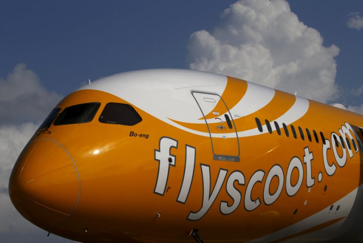 A Scoot Boeing 787-9 Dreamliner is displayed at the Singapore Airshow at Changi Exhibition Center February 16, 2016. 
